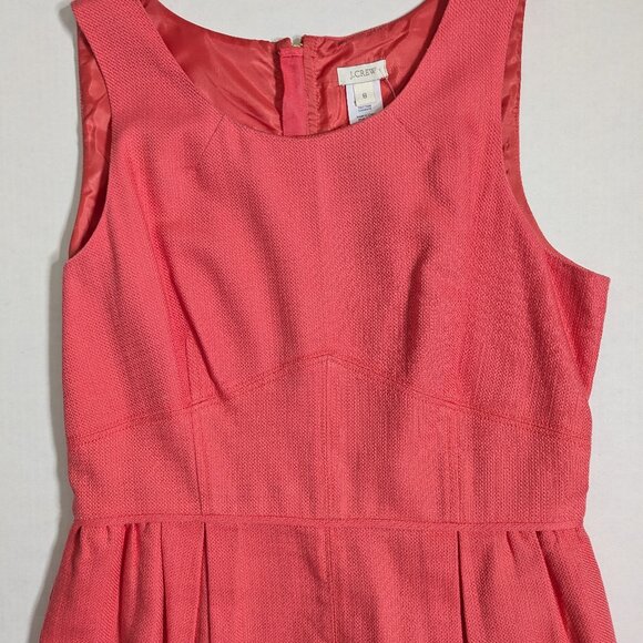 NWT J. Crew Textured Cotton/Modal Neon Rose Dress Size 8 - Picture 8 of 12